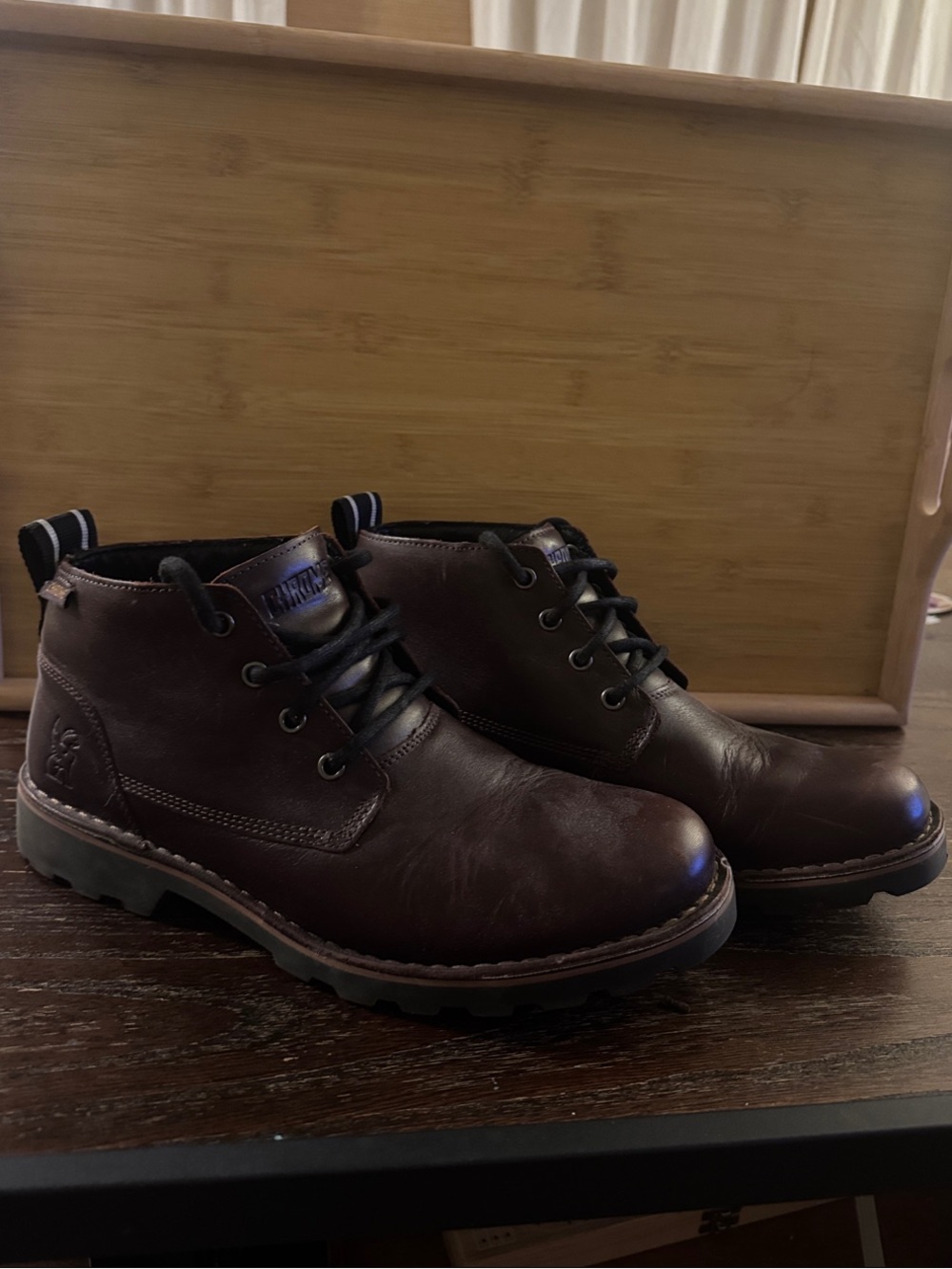 Vintage Chrome Industries brown leather chukka boots